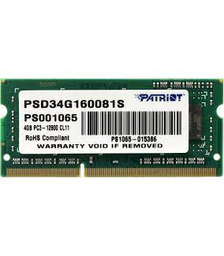 ოპერატიული მეხსიერება, Patriot, SL, DDR3, 4GB, 1600MHz, SODIMM