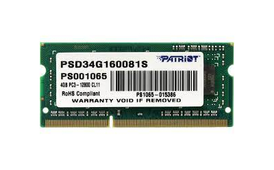 ოპერატიული მეხსიერება, Patriot, SL, DDR3, 4GB, 1600MHz, SODIMM